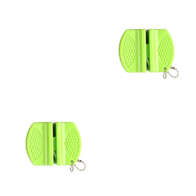kurtrusly Portable Mini Cutting Tools Sharpener Butterfly Type Two-stage Whetstone Green 2Set