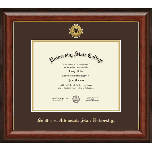 Southwest Minnesota State University Diploma Frame, Document Size 10" x 8"