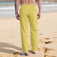 thumbnail image 4 of Men's Solid Color Loose-Fit Casual Pants with Elastic Waistband and Multiple Pockets, 4 of 7