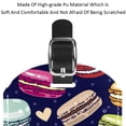 thumbnail image 4 of Square 2Pack PU Leather Macarons Cruise Luggage Tag with Privacy Cover and Name ID Tag for Travel Handbags Backpacks Luggage Tags, 4 of 6