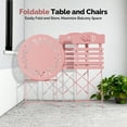 thumbnail image 4 of Ktaxon Outdoor 3-Piece Folding Bistro Set with Cushion, Small Metal Patio Seating Furniture Set - Pink, 4 of 9