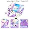 thumbnail image 6 of Fammart Iridescent Clear Beach Bag for Women, Large Pool Tote Cruise Vacation Essentials,Purple, 6 of 7
