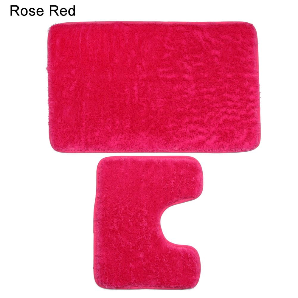 2 Pcs Soft Super Absorbent Living Room Bathtub Bathroom Carpet Toilet
