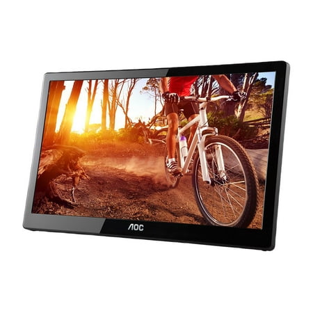 AOC - E1659FWU 15.6" USB-3.0 Portable LED HD Monitor (USB) - Glossy piano black