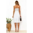 thumbnail image 2 of FANCYINN Womens White Tie Front Button Down Spaghetti Strap Midi Dress Sundress in White S, 2 of 4