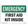 thumbnail image 1 of SignMission OS-EM-A-1218-L-10323 12 x 18 in. OSHA Emergency Sign - First Aid Kit Inside, 1 of 1