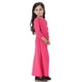 thumbnail image 4 of Huowey Girls Elegant Dresses 3/4 Sleeve Round Neck Maxi Dress For Teen Girls High Waist Casual Party Wear Comfortable Dailywear,Pink,3-4 Years, 4 of 7