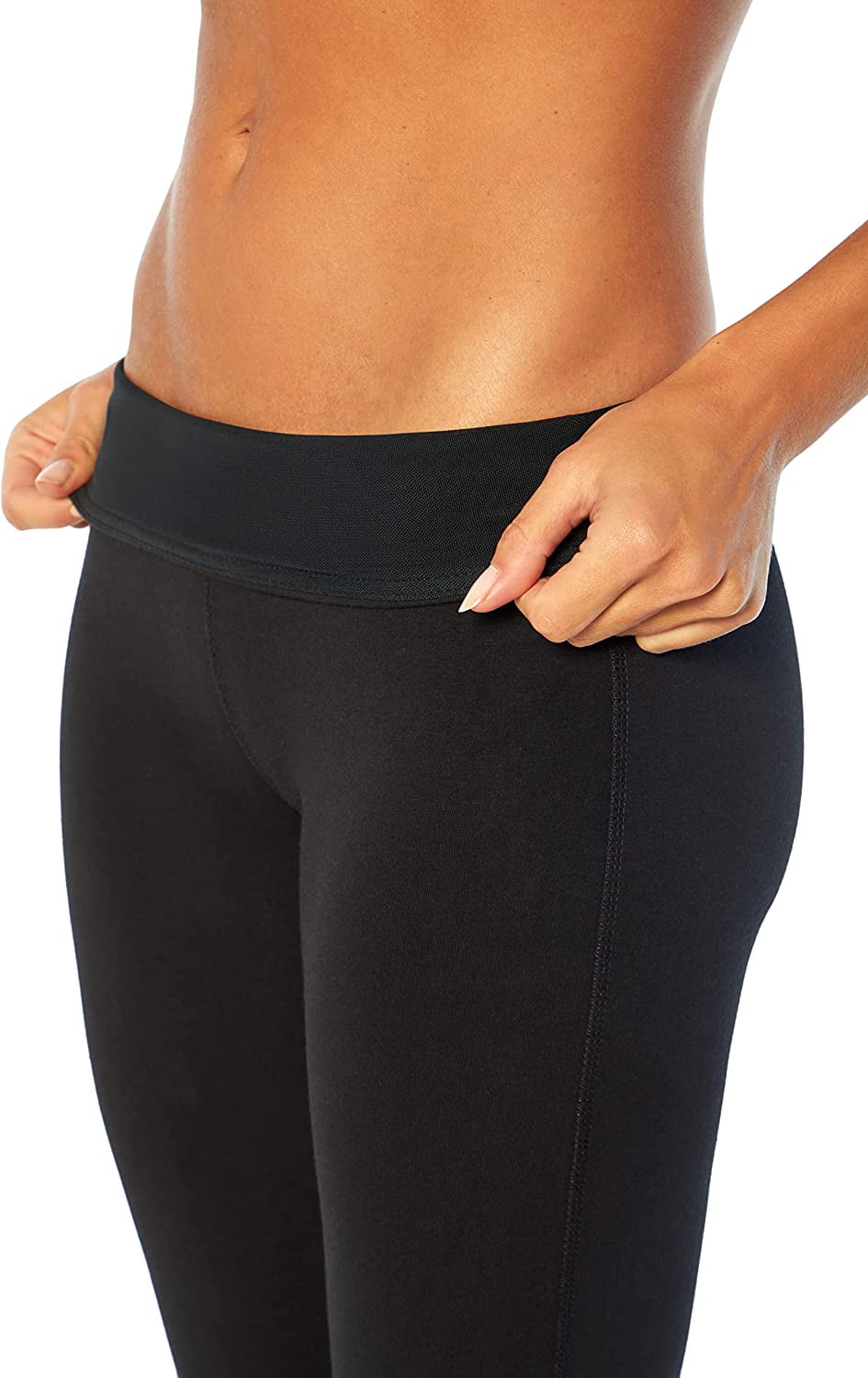 Bally Total Fitness Womens Tummy Control Long Pant 29 Inseam X-Large Short  Black 