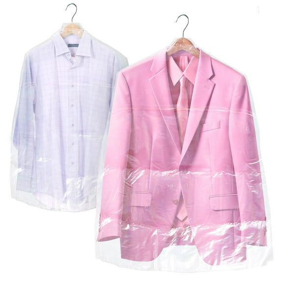 Clear Garment Bags for Storage, 21 x 4 x 30 Inches, Roll of 650 Clear Plastic Garment Bags for Hanging Clothes with Hanger Holes