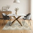 thumbnail image 3 of ODIKA 5'x7' Washable Area Rug Cream Repeating Beige Geometric Traditional Vintage Entryway for Dining Room, Under Table, Home Office, Non-Slip Chair-Friendly, 3 of 7