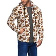 thumbnail image 2 of Kdxio Turkey And Thanksgiving3 Print Men Hoodies Casual Hoodies for Men with Zip Pockets Full Zip Long Sleeve Sweatshirt Sports Hooded Jacket-Small, 2 of 5