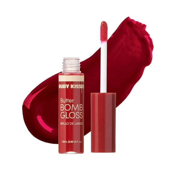 Ruby Kisses Lip Gloss Butter Bomb Gloss Non-Sticky Lip Gloss Vitamin E Natural Nude Lip Makeup - 7.8Ml (0.26 Us Fl.Oz) (Cold Blooded)