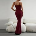 thumbnail image 4 of Siilsaa Women's Sexy Lounge Slip Long Dress Elegant Sleeveless Backless Ribbed Bodycon Maxi Dresses Red,M, 4 of 4
