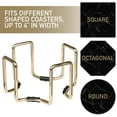 thumbnail image 4 of D'Eco Gold Coaster Holders (2 Pack) - Iron Non-Skid & Non-Scratch Holders Protect Tabletops - Fits 5 Coasters 4" to 4.25" in Size - Holiday Xmas Gift - Octagonal Design Holds Coasters of Any Shape, 4 of 5