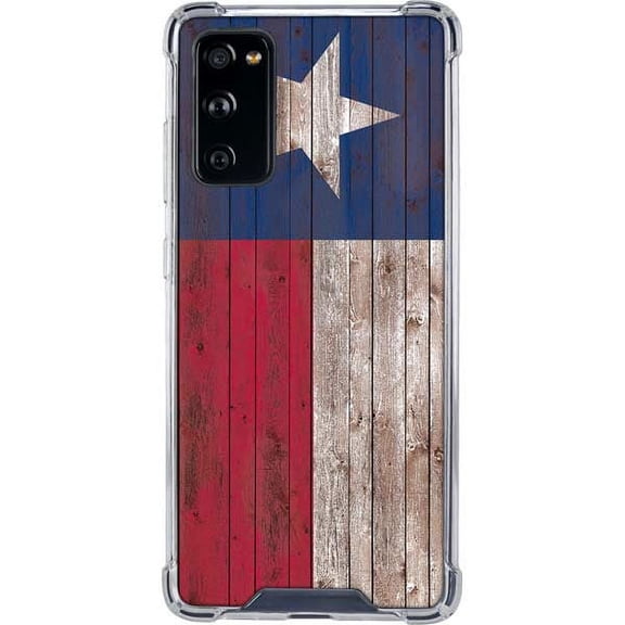 Skinit Countries of the World Texas Flag Dark Wood Galaxy S20 FE Clear Case