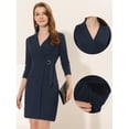 thumbnail image 2 of INSPIRE CHIC Vestido tubo de mujer Vestido de oficina de trabajo de manga larga Azul marino XS, 2 of 4