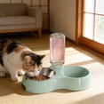 thumbnail image 6 of Nkmbld Cat Bowls with Automatic Waterer Bottle, 2 in1 Pet Water and Food Bowl Set with Non Slip Quiet Bottom for Small or Medium Size Dogs Cats, 6 of 7