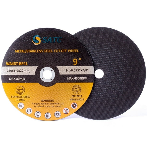 SATC 10PCS Cut Off Wheel 9 x.075x7/8 inch Metal & Stainless Steel