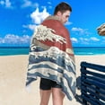 thumbnail image 5 of Japanese Waves Beach Towel Quick Dry Absorbent Bath Towels Sandproof Lightweight Towel for Gym Yoga Sports Swimming - 31x71in Washcloth Gift, 5 of 7