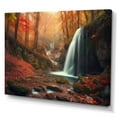 thumbnail image 2 of Designart "Waterfall In Fall Forest II" Landscape Mountains Wall Art For Bathroom, 2 of 5