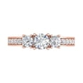 thumbnail image 3 of 1 Carat (ctw) 3-Stone Diamond Engagement Ring in 14K Rose Gold (Ring Size 7.5) (I1-I2 Clarity), 3 of 4