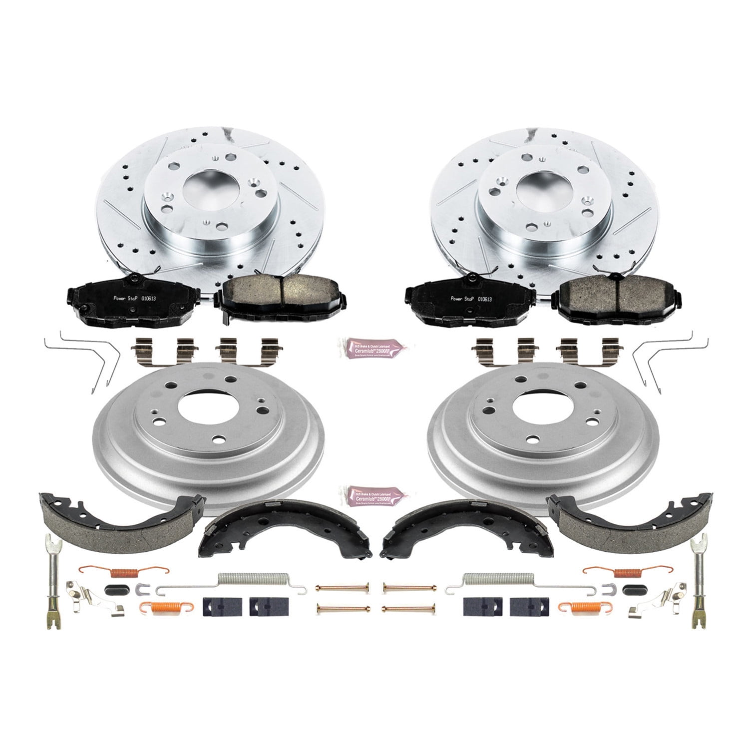 PowerStop Front and Rear Z23 Evolution Sport Brake Pad Rotor Drum and Shoe Kit Fits: HONDA Select Models K15242DK