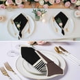 thumbnail image 3 of Brown Black Cloth Napkins, Modern Abstract Art Farmhouse Striped Washable and Reusable Dinner Napkins Set of 6, Table Napkin for Kitchen Party Birthday Wedding Hotel Housewarming 20"x20", 3 of 9