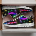 thumbnail image 3 of Autism Acceptance Tie Dye Shoes for Men Women Running Shoes Lightweight Walking Sneakers Mesh Athletic Sport Shoes White Size 8.5, 3 of 5