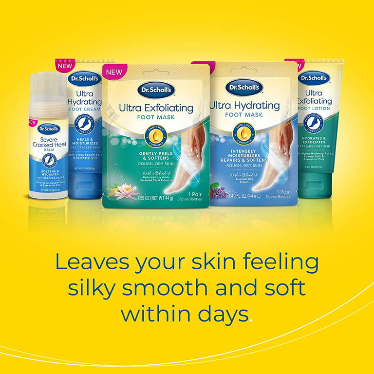 Dr. Scholl's Dry, Flaky Skin Remover Ultra Exfoliating Foot Lotion with  Urea for Rough Dry Cracked Feet, Heal and Moisturize for Healthy Looking  Feet