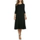 thumbnail image 1 of Sonducket Vestido de mujer Cuello Otoño Vestido de mujer Traje de cuello Media manga Vestido de columpio grande Vestidos Negro XXL, 1 of 6