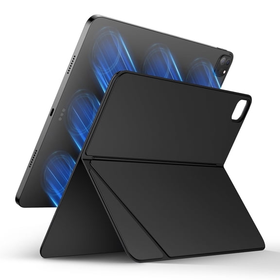 SURITCH Stand Holder for iPad Air 11 Inch M4 2026 / iPad Pro 11 Inch 1-4th Gen / iPad Air 11 Inch M2 2024 / iPad Air 10.9 Inch 5th 4th Magnetic Tablet Stand, PU Leather, Black