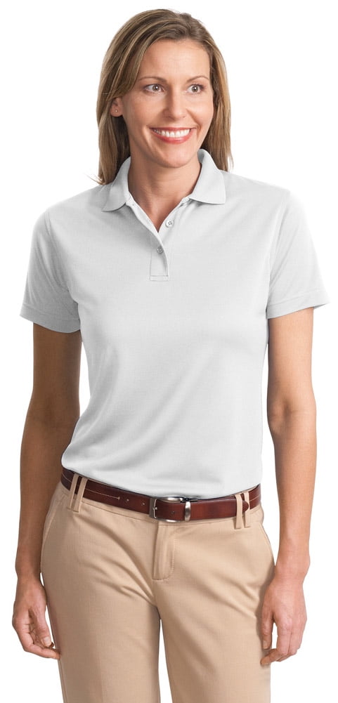 white polo shirt and khaki pants