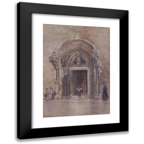 Carl Pippich 11x14 Black Modern Framed Museum Art Print Titled - Entrance to the Cathedral of Curzola (1911)