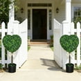 thumbnail image 5 of Boxwood Heart with Bow Topiary, Green and White, 30", Valentine's Day by Bfantian, 5 of 5