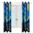 thumbnail image 4 of Starry Night-2 Blackout Curtains Window Drapes Room Darkening Thermal Insulated Grommets Blackout Curtains, for Living, Dining, Bedroom,2 Panels, 4 of 6