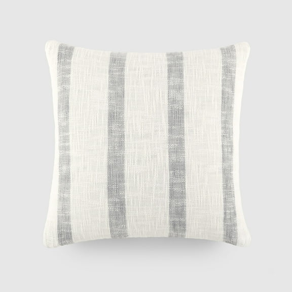 Noble Linens Yarn-Dyed Cotton Decor Throw Pillow in Awning Stripe Pattern