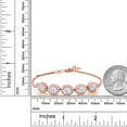 thumbnail image 3 of Gem Stone King 18K Rose Gold Plated Silver Bracelet for Women Set with Moissanite (5.54 Cttw), 3 of 4