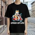 thumbnail image 3 of T Shirt for Men, Speed Of Life,Dog Scooter Print, Vintage Graphic Tees Men, 23985871,M, 3 of 8