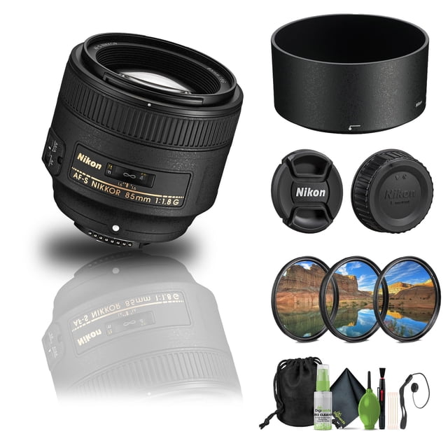 Lente Nikon AF-S NIKKOR 85mm f/1.8G Teleobjetivo mediano + Accesorios