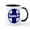 White/Black Inside, variant on CafePress - Santa Fe Railroad Blue - 11 oz Ceramic Mug - Novelty Coffee Tea Cup