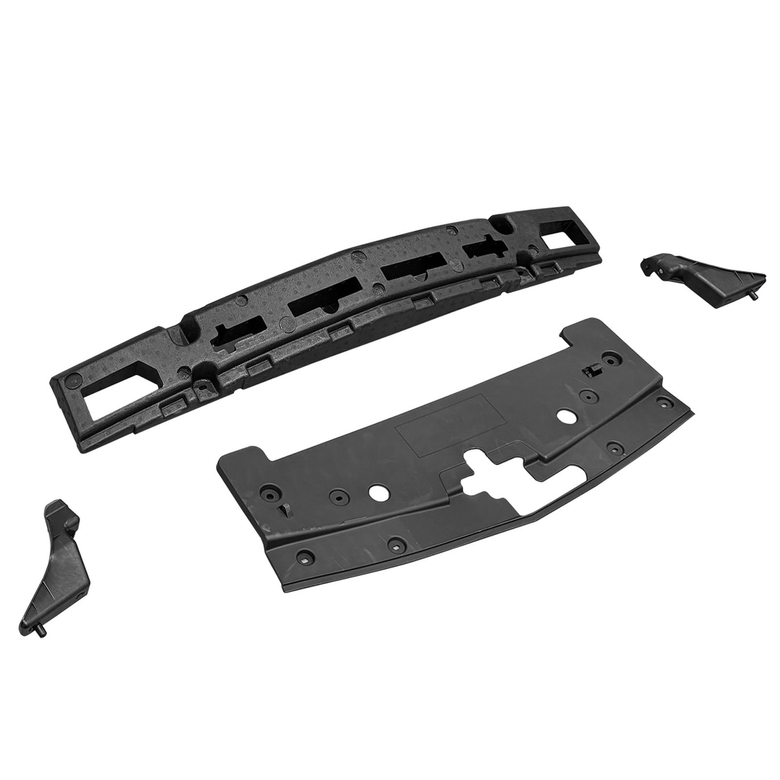 Ikon Motorsports Front Bumper Conversion Cover Compatible With 2007-2009 Ford Mustang GT500 GT500KR Unpainted Black OE PP Injection Front Valance Lip W/ Lower Upper Grilles Bumper Fascia Applique