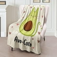 thumbnail image 2 of AVO-Cato Cute Avocado Cat Plush Flannel Throw Blanket - Soft, Comfy, Lightweight, Warm & Fuzzy - Ideal for Couch, Bedroom, Travel & Outdoors - Great for All 60×50in, 2 of 6