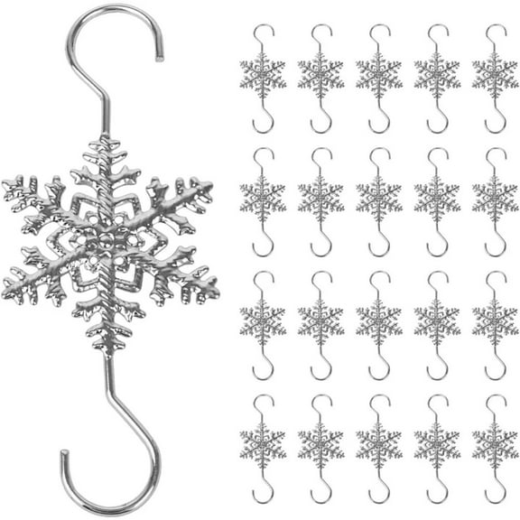 Metal Snowflake Hooks Christmas Tree Hanging Baubles Balls Ornament Hanger