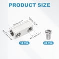 thumbnail image 2 of Uxcell 12 Pcs Abrazadera de cable de alambre, Clips de cable de alambre de cobre de doble agujero de 12 x 4.5mm, tapón de bucle de crimpado ajustable para cable de 3.2mm de diámetro, Plata, 2 of 7