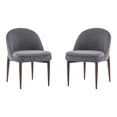 thumbnail image 3 of Christopher Knight Home Chenille Upholstered Dining Chair with Curved Back, Dark Grey Set of 2, 3 of 9
