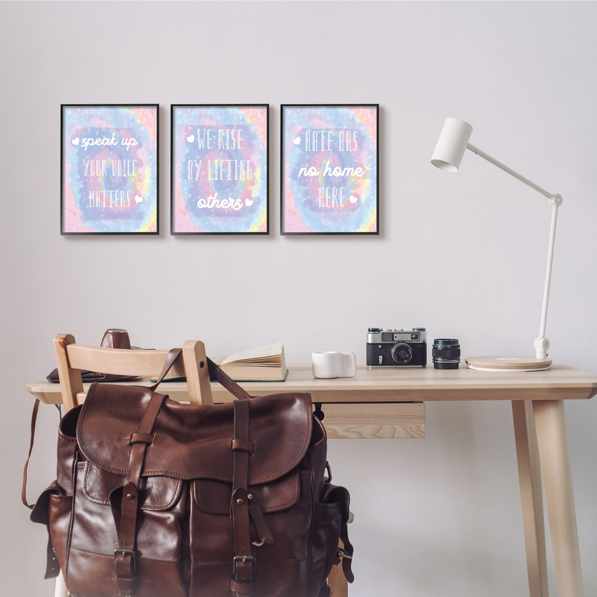 Stupell Industries Speak Up Phrases Tie Dye Inspirational Quotes Grey Framed, 11 x 14, Design by Daphne Polselli