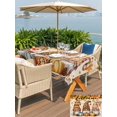 thumbnail image 4 of Outdoor Tablecloth with Umbrella Hole and Zipper, Thanksgiving Fall Rectangle Table Cloth 60x120 Inch Waterproof Tablecloth, Vintage Gnomes Orange Pumpkin Maple Leaf Picnic Table Cover for Patio, 4 of 7
