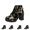 Gold, variant on Women's Lace-up Gothic Ankle Boots with Buckle Zipper Chunky Block Heel Halloween Skull Print Biker Booties Retro Suede Anti Slip High Heels Shoes Gold 39(US-7.5)