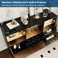 thumbnail image 6 of Bar Cabinet with LED Lights & Charging Station, 47 Inch Kitchen Buffet Sideboard with Storage Drawers, Wine Rack & Doors, Modern Liquor Cabinet for Living Room, Dining Room, Home, 6 of 6