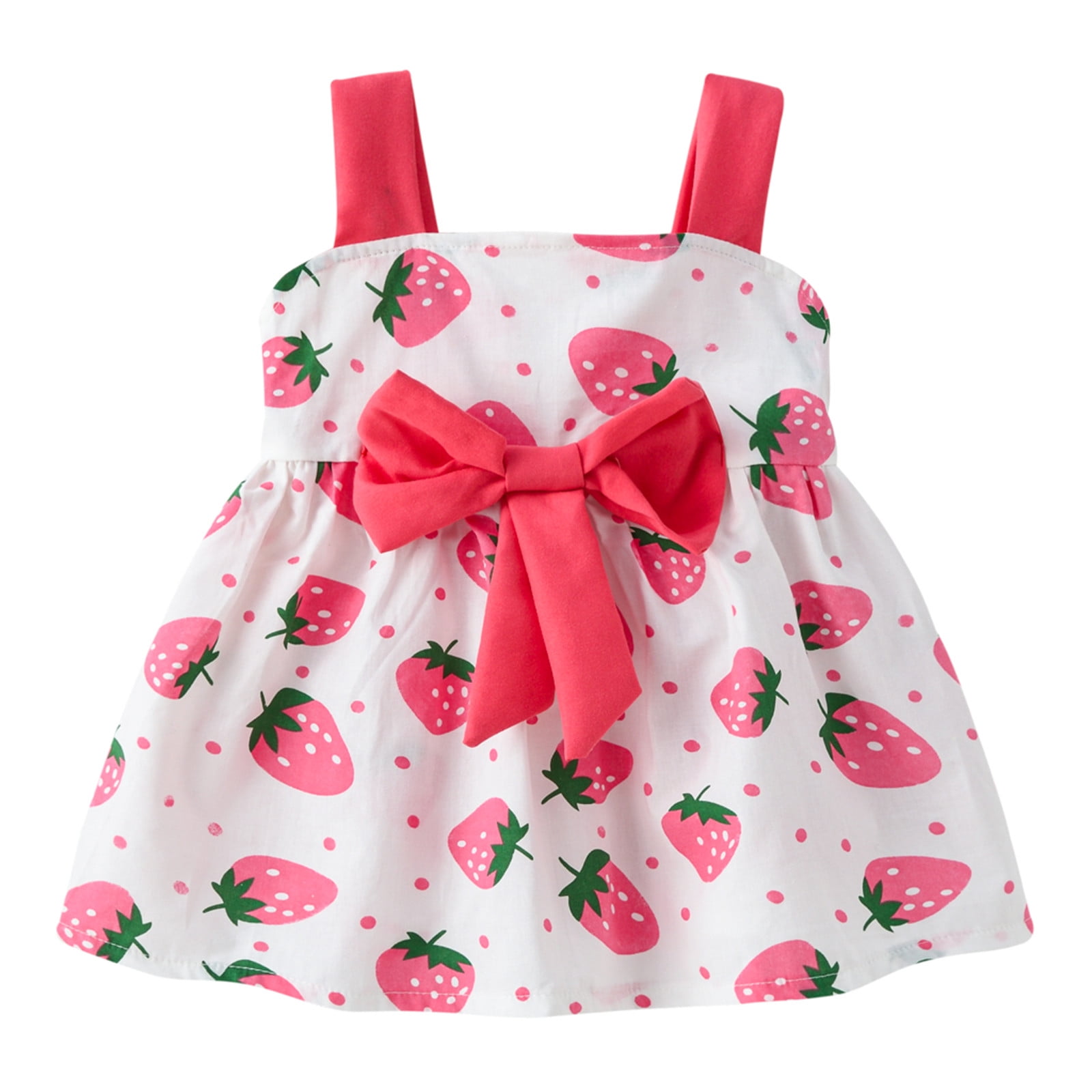  Little Girls Party Dresses Red Strawberry Sleeveless